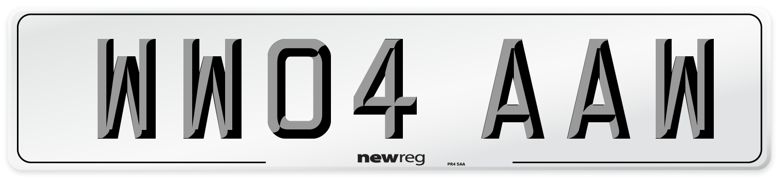 WW04 AAW Number Plate from New Reg